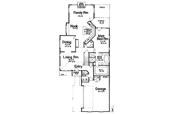 Floor Plan - Main Floor for Traditional House Plan #52-123 - 3 bed, 2.5 bath