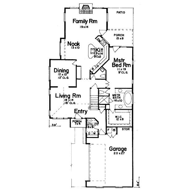 Architectural House Design - Traditional Floor Plan - Main Floor Plan #52-123