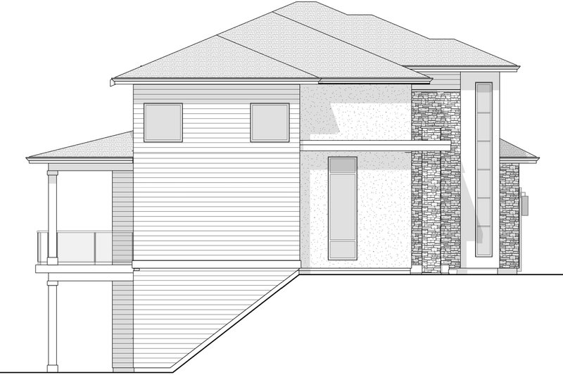 Home Plan - Exterior - Other Elevation for Prairie House Plan #1114-75 - 3 bed, 2.5 bath