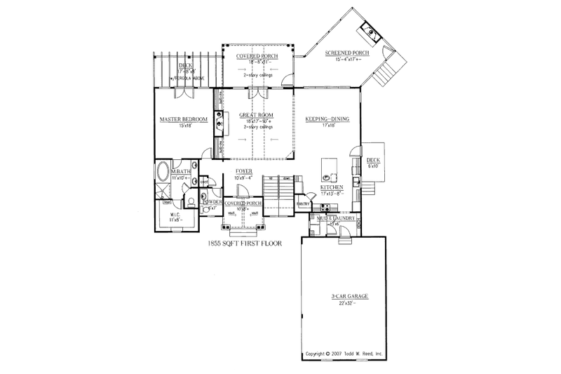 Home Plan - Floor Plan - Main Floor for Craftsman House Plan #437-5 - 4 bed, 3.5 bath