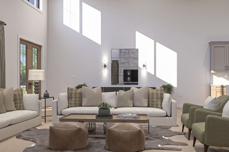 Architectural House Design - Interior - Family Room 1 for Barndominium House Plan #455-580 - 5 bed, 4.5 bath