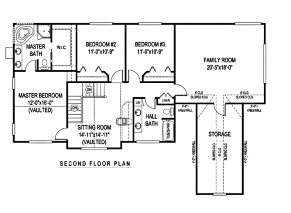 Country Floor Plan - Upper Floor Plan #11-221