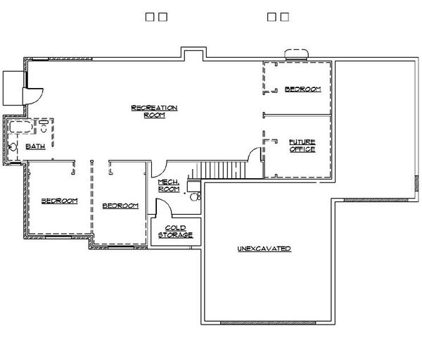 Home Plan - Traditional Floor Plan - Lower Floor Plan #5-247