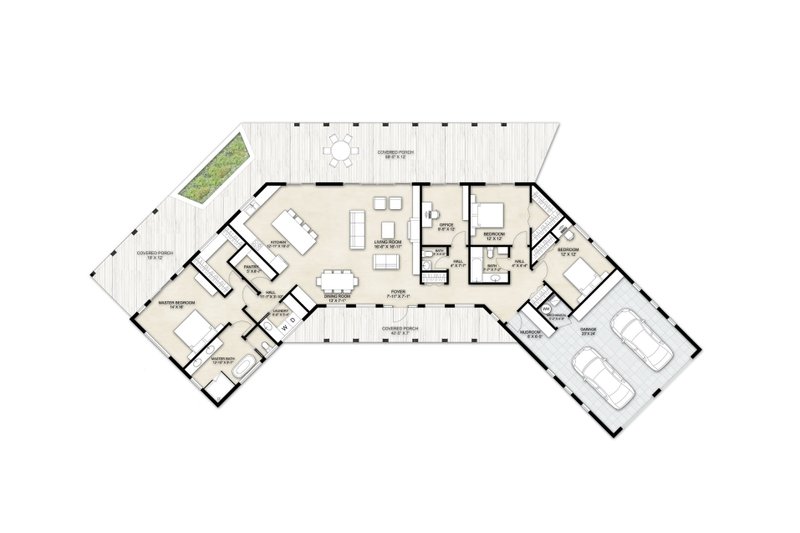Home Plan - Floor Plan - Main Floor for Contemporary House Plan #924-22 - 3 bed, 2.5 bath