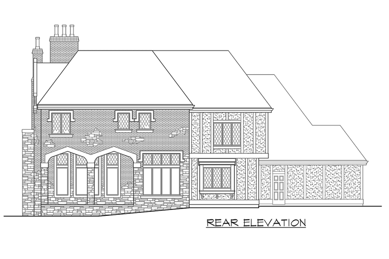 Dream House Plan - Exterior - Rear Elevation for European House Plan #132-173 - 4 bed, 4.5 bath