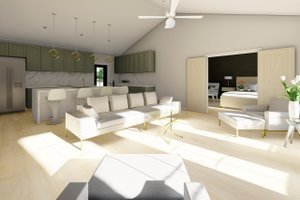 Interior - Family Room for Farmhouse House Plan #126-239 - 2 bed, 2 bath