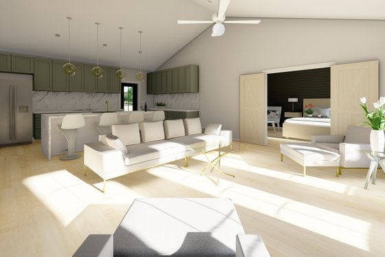 Interior - Family Room for Farmhouse House Plan #126-239 - 2 bed, 2 bath