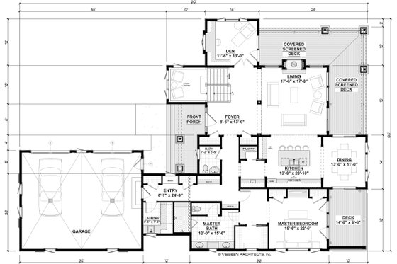 Floor Plan - Main Floor for Cottage House Plan #928-319 - 3 bed, 3 bath