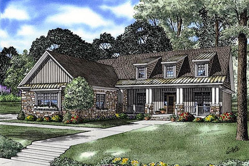 House Blueprint - Traditional style home, elevation