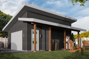 Exterior - Front Elevation 3 for Contemporary House Plan #23-2668, 0 bath