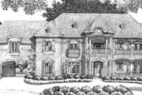 Exterior - Front Elevation for European House Plan #141-159 - 5 bed, 5 bath