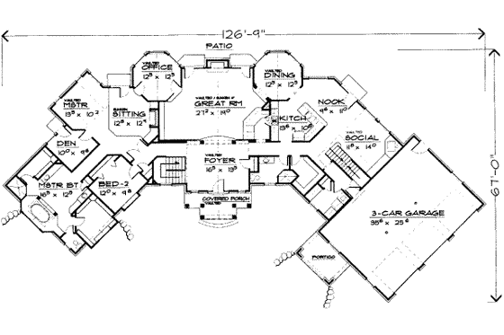 Floor Plan - Main Floor for European House Plan #308-159 - 8 bed, 4.5 bath