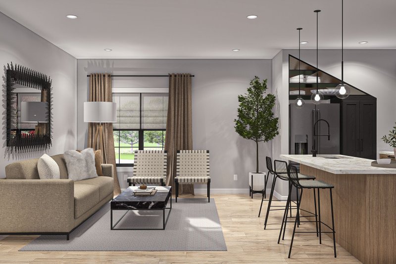 Architectural House Design - Interior - Family Room for Barndominium House Plan #455-501 - 1 bed, 1 bath
