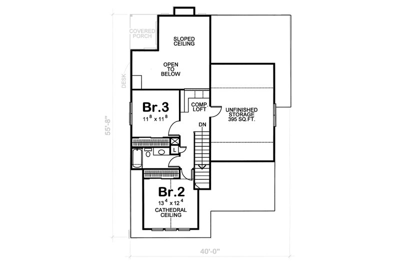 Dream House Plan - Floor Plan - Upper Floor for Craftsman House Plan #20-1228 - 3 bed, 3 bath