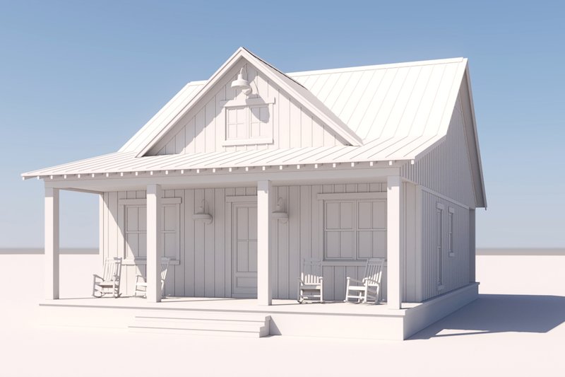 House Design - Exterior - Front Elevation 4 for Farmhouse House Plan #430-277 - 2 bed, 1 bath