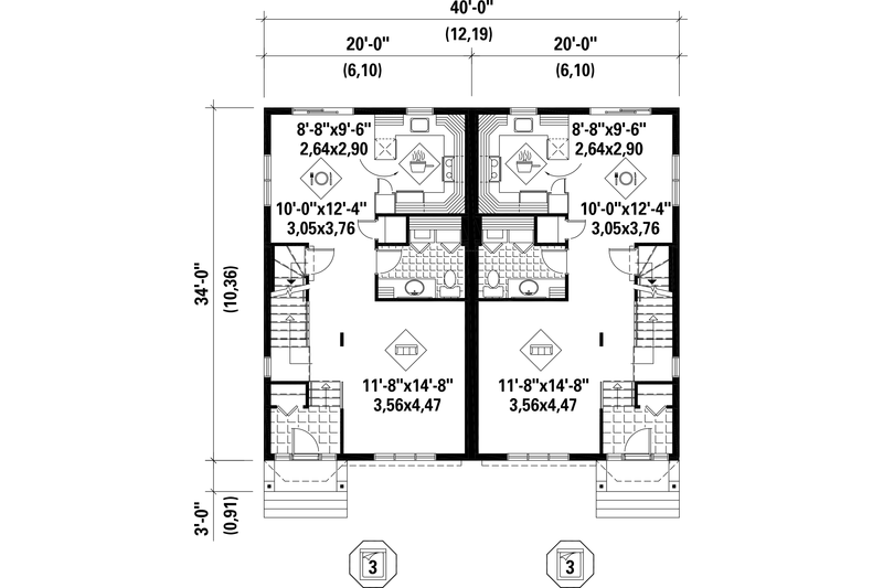 Architectural House Design - Floor Plan - Main Floor for European House Plan #25-4393 - 6 bed, 2 bath