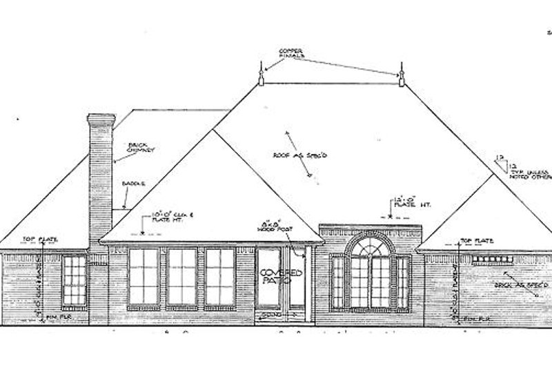 House Design - Exterior - Rear Elevation for European House Plan #310-855 - 4 bed, 3 bath