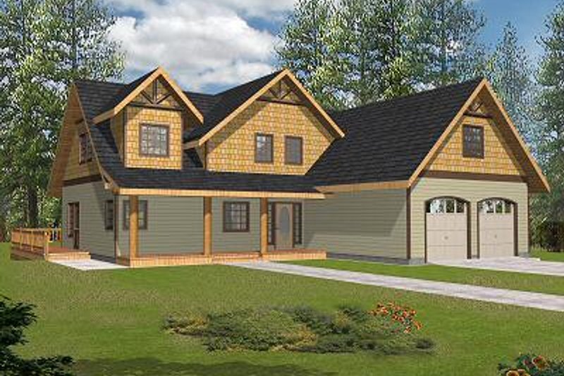 Home Plan - Bungalow Exterior - Front Elevation Plan #117-546