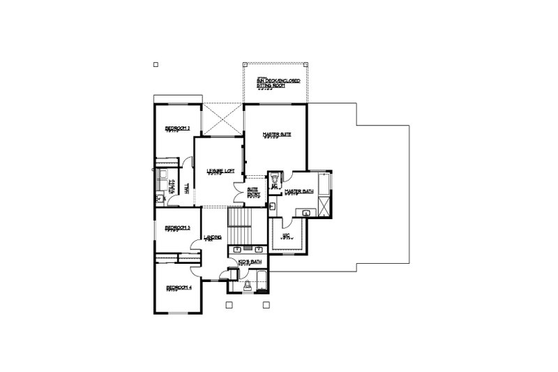Architectural House Design - Floor Plan - Upper Floor for Contemporary House Plan #569-83 - 5 bed, 3 bath