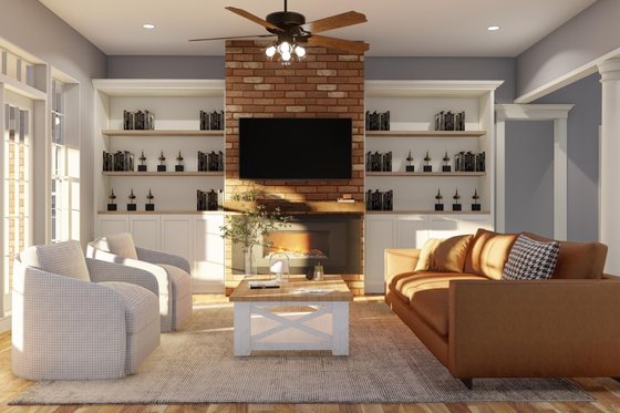 Interior - Family Room 2 for European House Plan #17-2060 - 4 bed, 3 bath