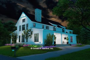 Exterior - Front Elevation 3 for Farmhouse House Plan #929-1162 - 4 bed, 3.5 bath