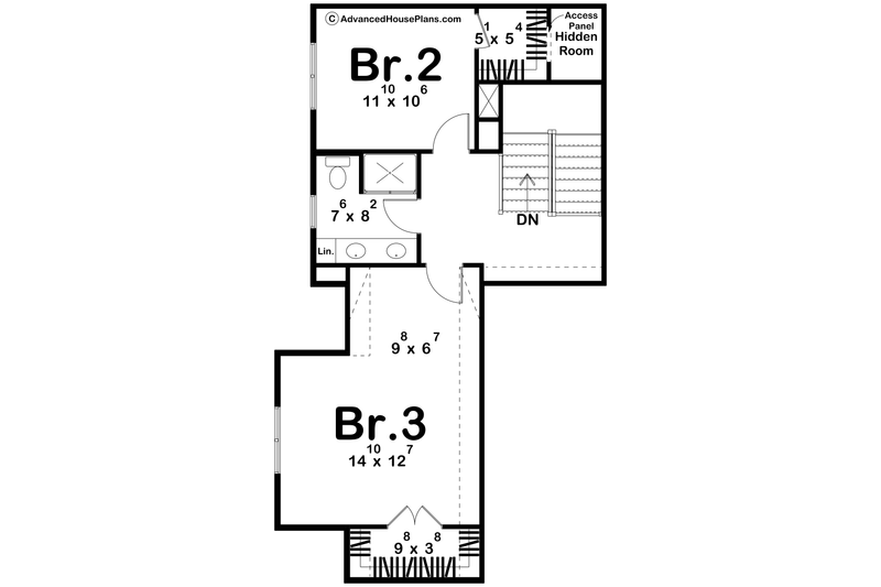 House Plan Design - Floor Plan - Upper Floor for Farmhouse House Plan #455-440 - 3 bed, 2.5 bath