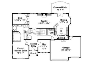 Floor Plan - Main Floor House Plan #124-716 - 3 bed, 2.5 bath