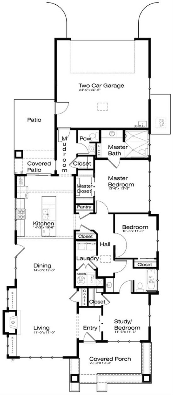 House Plan Design - Prairie Floor Plan - Main Floor Plan #434-12