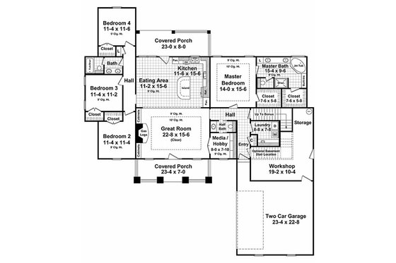 Craftsman style Plan 21-311 main floor