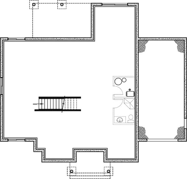 Architectural House Design - Bungalow Floor Plan - Lower Floor Plan #23-2809
