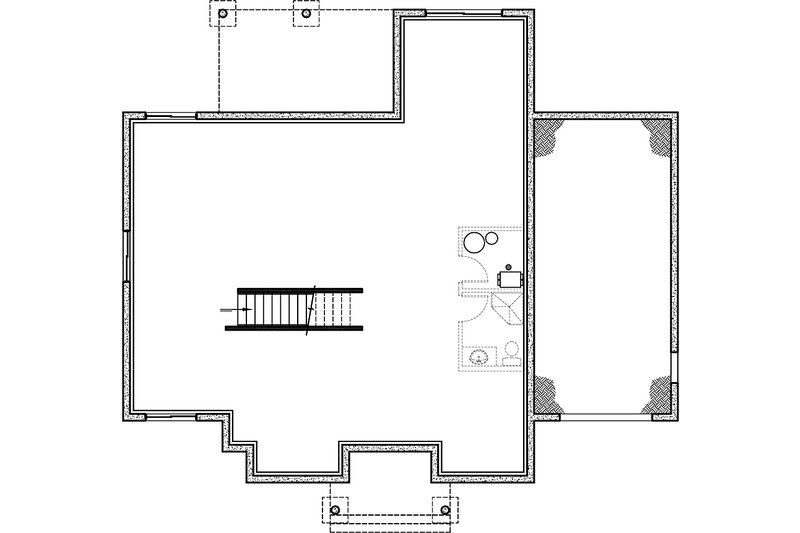 Dream House Plan - Floor Plan - Lower Floor for Bungalow House Plan #23-2809 - 2 bed, 1 bath