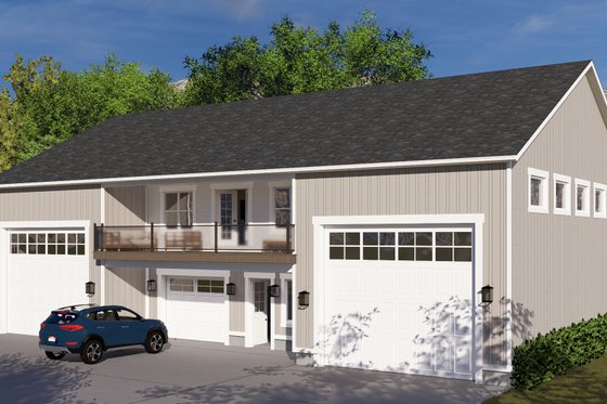 Exterior - Front Elevation 4 for Barndominium House Plan #1060-230 - 1 bed, 2.5 bath