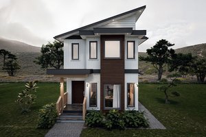 House Blueprint - Contemporary Exterior - Front Elevation Plan #1101-33