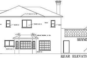 Exterior - Rear Elevation for Mediterranean House Plan #1-636 - 4 bed, 3.5 bath