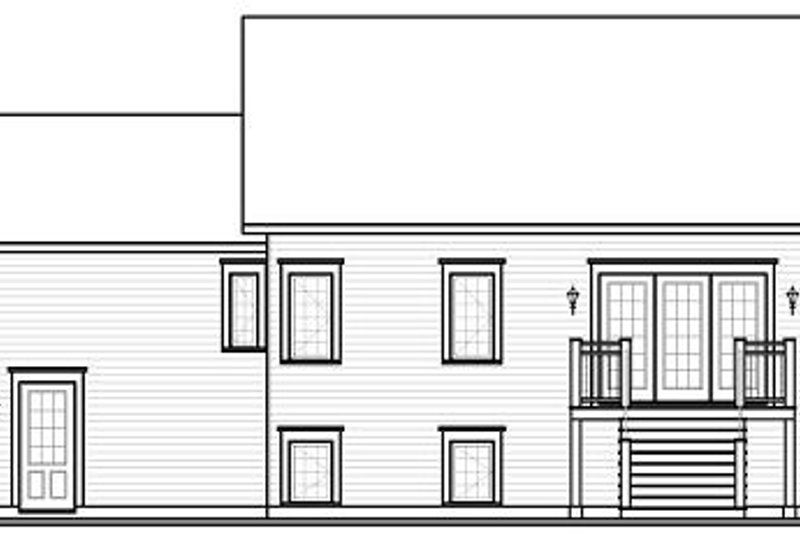 House Blueprint - Exterior - Rear Elevation for Traditional House Plan #23-817 - 3 bed, 2 bath
