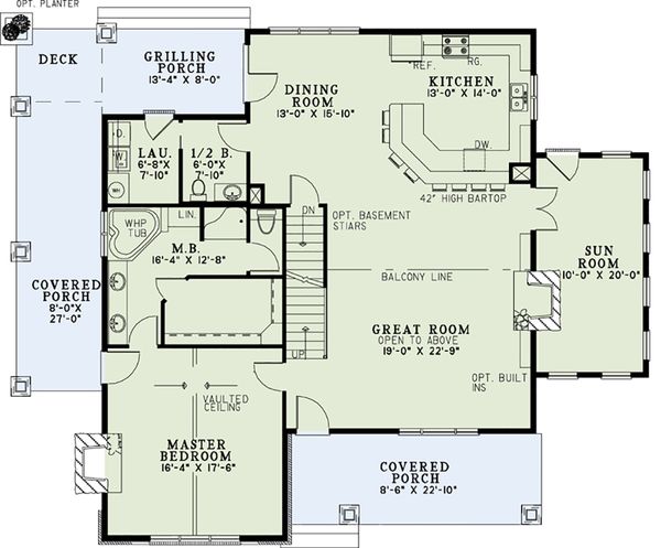 Home Plan - Cottage Floor Plan - Main Floor Plan #17-2544