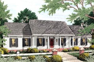 Southern Exterior - Front Elevation Plan #406-128