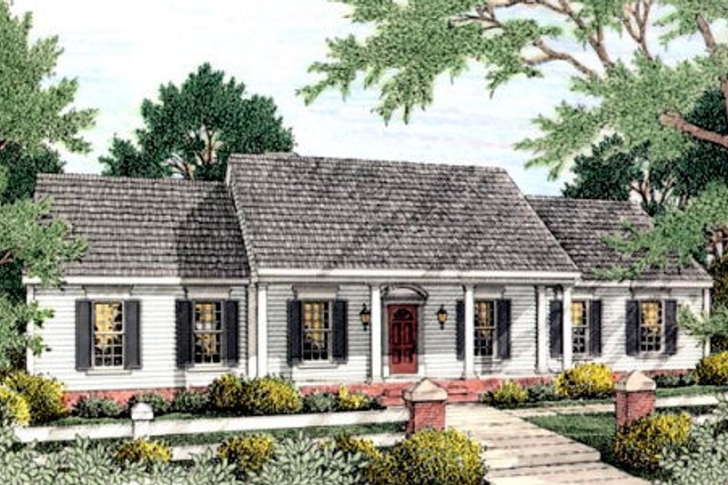 Dream House Plan - Southern Exterior - Front Elevation Plan #406-128
