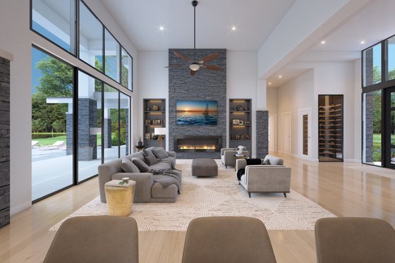 Interior - Family Room for Contemporary House Plan #930-546 - 3 bed, 3.5 bath