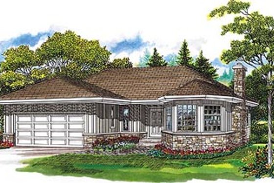 Exterior - Front Elevation for Traditional House Plan #47-346 - 3 bed, 2 bath