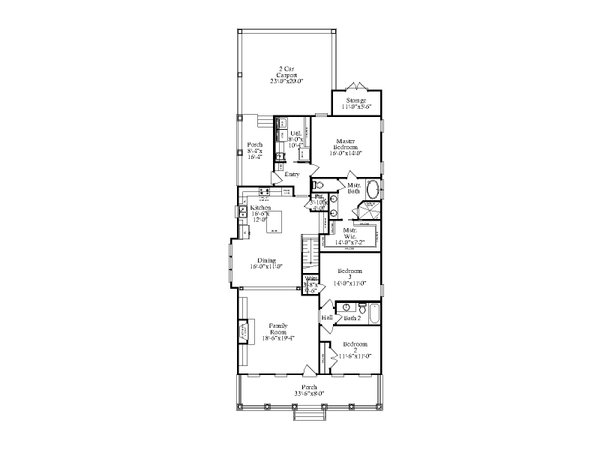 Southern Floor Plan - Main Floor Plan #69-443