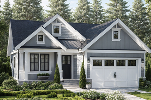 Exterior - Front Elevation 3 for Cottage House Plan #515-58 - 3 bed, 2 bath