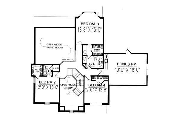 House Plan Design - European Floor Plan - Upper Floor Plan #40-239