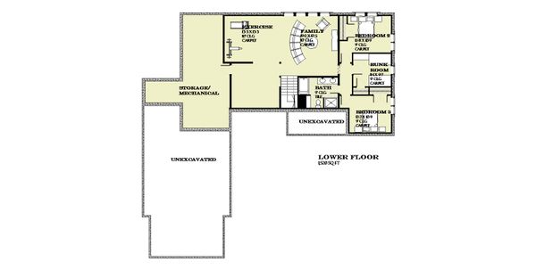 Traditional Floor Plan - Lower Floor Plan #901-135