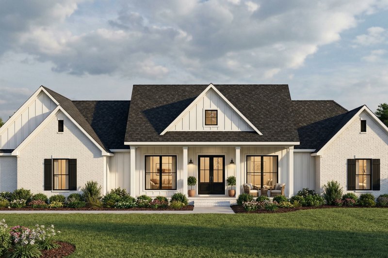 Farmhouse Style House Plan - 3 Beds 2.5 Baths 1991 Sq/Ft Plan #1074-131 Exterior