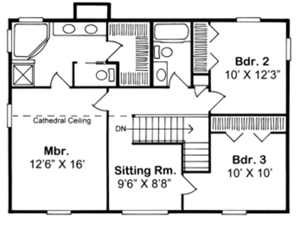 Country Floor Plan - Upper Floor Plan #312-548