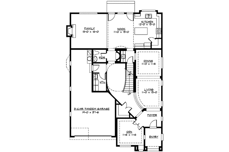 Architectural House Design - Floor Plan - Main Floor for European House Plan #132-129 - 4 bed, 3.5 bath