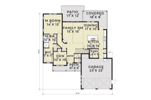 Floor Plan - Main Floor for Farmhouse House Plan #1070-2 - 3 bed, 2.5 bath