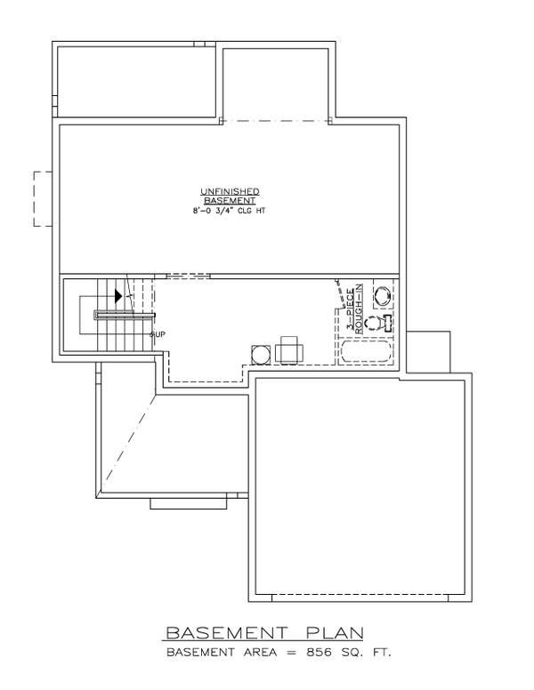 Architectural House Design - Floor Plan - Lower Floor for Prairie House Plan #1100-102 - 3 bed, 2.5 bath
