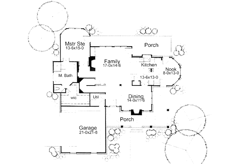 Home Plan - Floor Plan - Main Floor for Country House Plan #120-136 - 3 bed, 2 bath